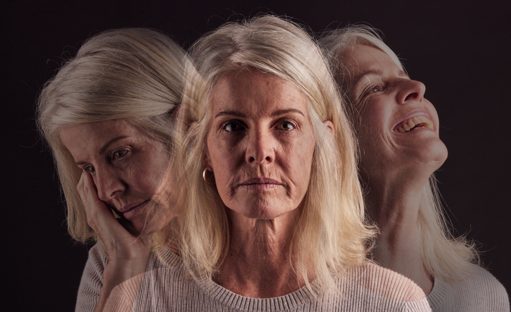 A woman experiencing a variety of emotions