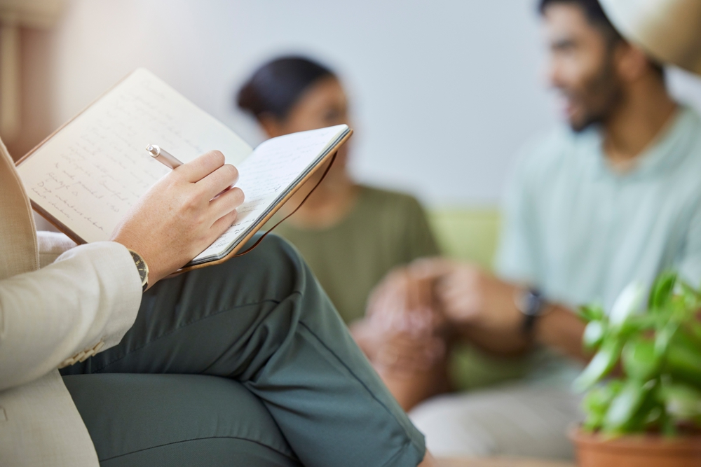 A couple in couples counseling therapy